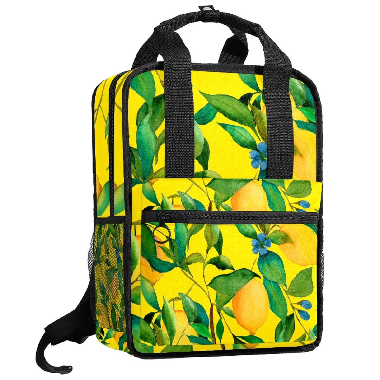 Sac à dos imprimé citron pour écolier - Cartable réglable multicolore 35cm - 8
