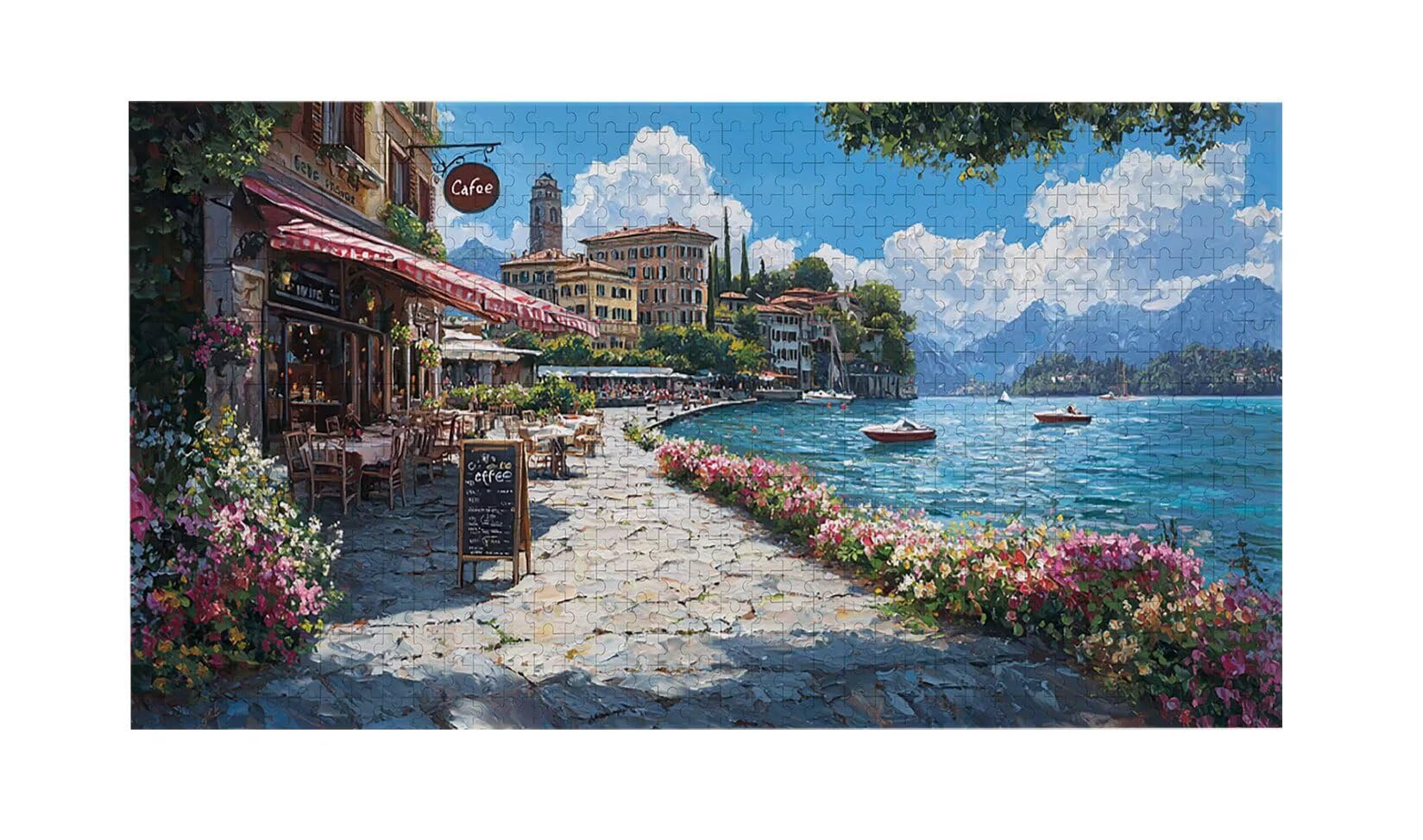 Puzzle para Adultos 1692 Piezas, Café de la costa Puzzle, Difícil, Desafiante, Rompecabezas Encajan Perfectamente, Letras en la Parte Posterior, sin Polvo, Regalo para Personas Mayores (179x31cm) v283