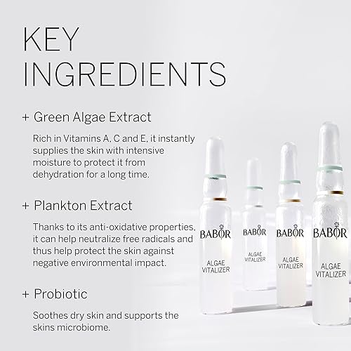Miniatura 3 de BABOR Ampollas de suero vitalizador de algas para la cara, con extracto de algas verdes para una tez revitalizada, vegano, suero de ácido