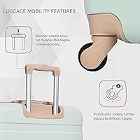 Vista 7 de Merax 3 piezas expandible Abs Hardshell Equipaje Sets Spinner Wheel Maleta TSA Lock Suit Case, Gris Verde, Merax 3 piezas expandible Abs Hardshell