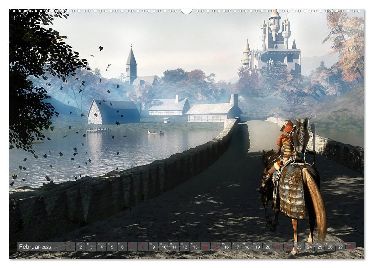 Helden, Drachen und Magie (Wandkalender 2026 DIN A2 quer), CALVENDO Monatskalender: 12 wundervolle Fantasybilder, die sie durch das Jahr begleiten. (CALVENDO Kunst)