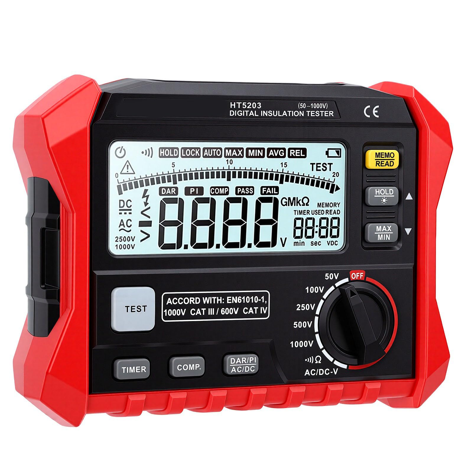Garosa Megaomomierz Tester Izolacji Cyfrowy Wysokiej Dokładności 0MΩ do 100GΩ do Konserwacji Elektrycznej w Systemach HVAC i Silnikach 180x140x65mm