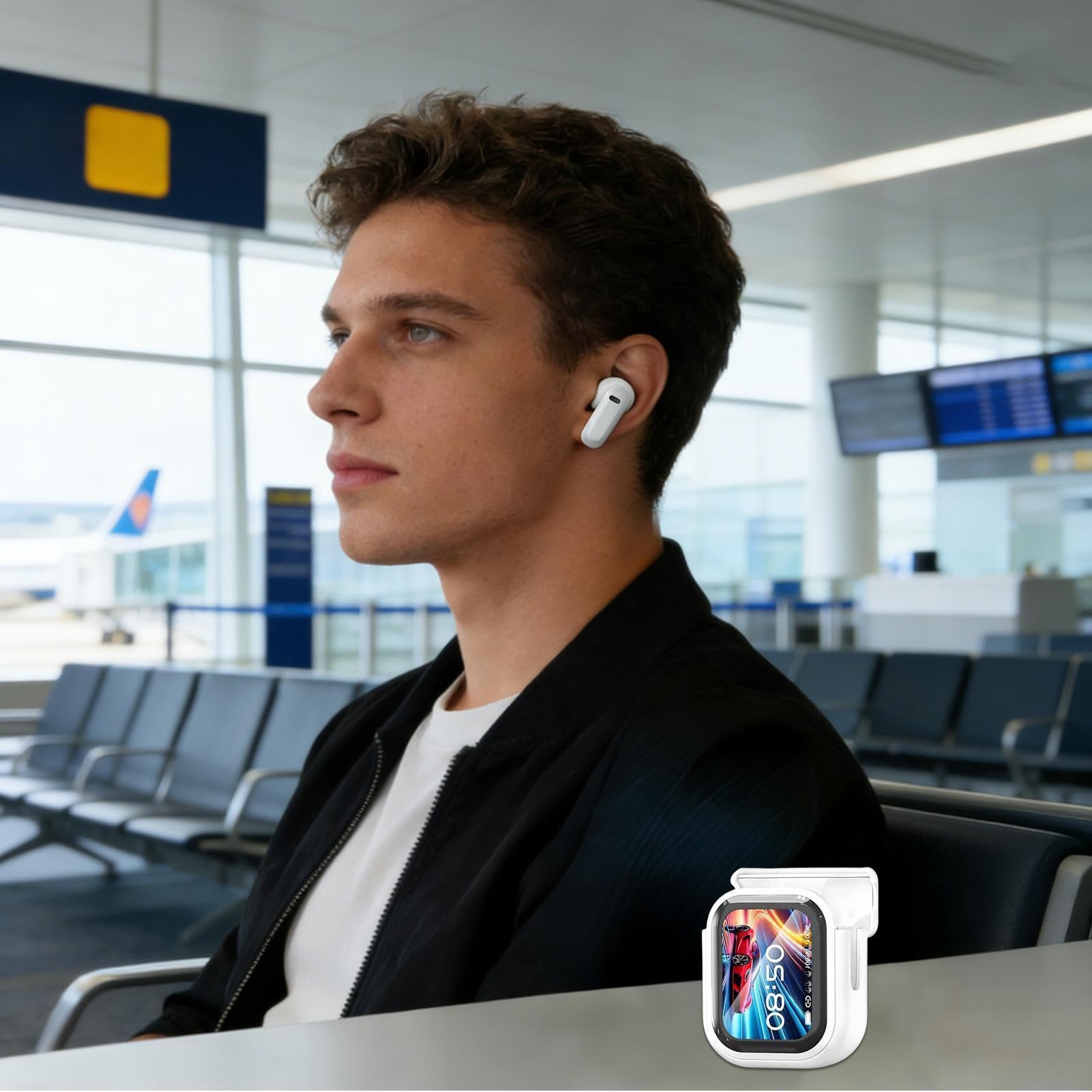 Auricolari Traduttore In Reale Wireless Cancellazione Rumore Touchscreen | Auricolari Con Traduzione IA In Reale Per Viaggio Affari Apprendimento Sport Outdoor Uomini Donne Scuola Lavoro E Palestr