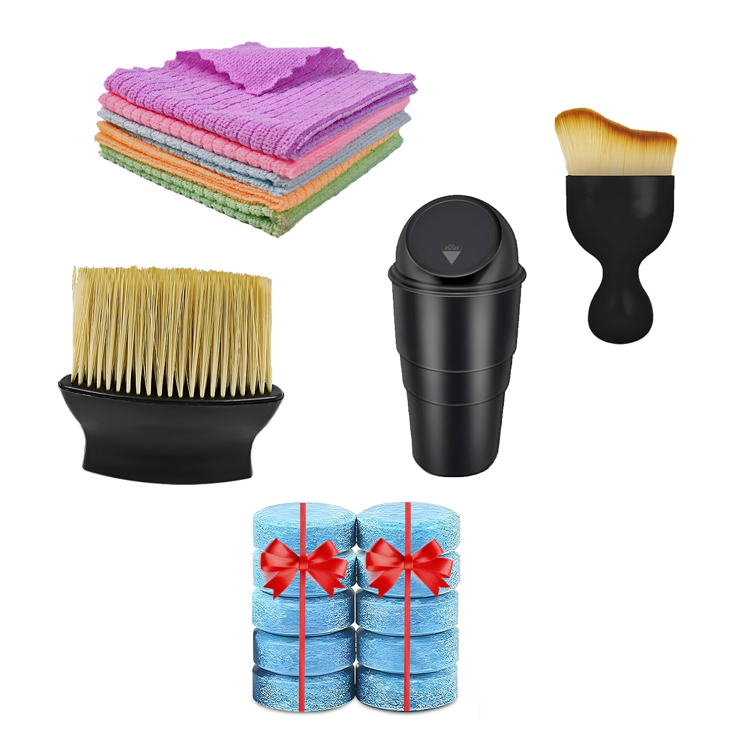 Oblivion Car Cleaning Kit Combo – 5 Pc Microfiber Cleaning Cloth, 2 Pc Interior Cleaning Brush, 10 Pc Glass Wiper Cleaning Tablets,1 Pc Mini Car Dustbin – Auto Detailing Essentials-image-37