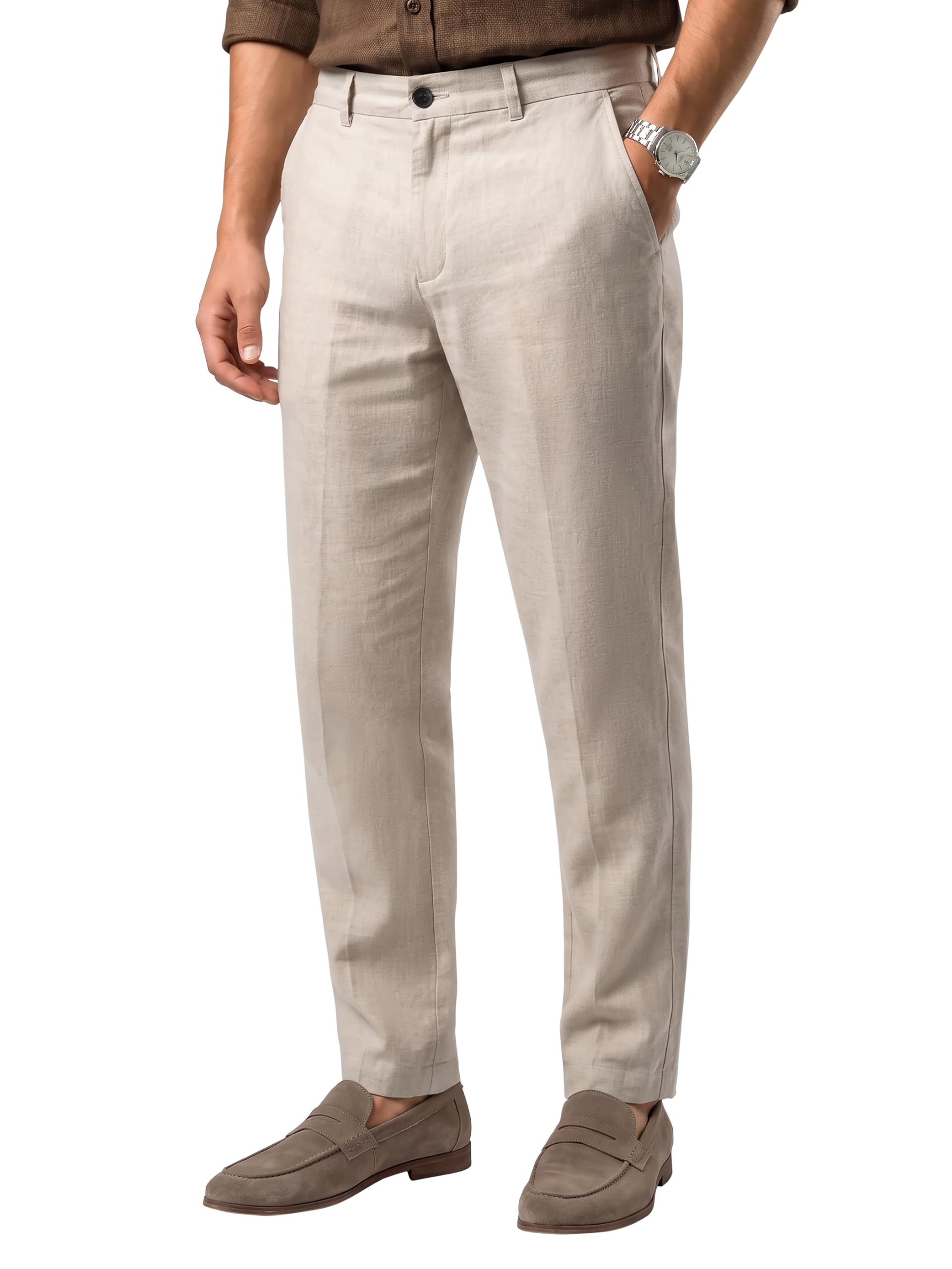 byng Double Cloth Textured Pants for Men | Straight Fit | 100% Cotton | Casual Pants | Vacation-Ready Pants-picture-19