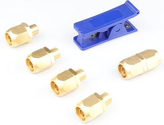 YOTOO 6pcs Reusable Replacement Solid Brass Air Fittings and Air Hose Cutter Kit for 3/8" I.D Hose, 1/4" MNPT…