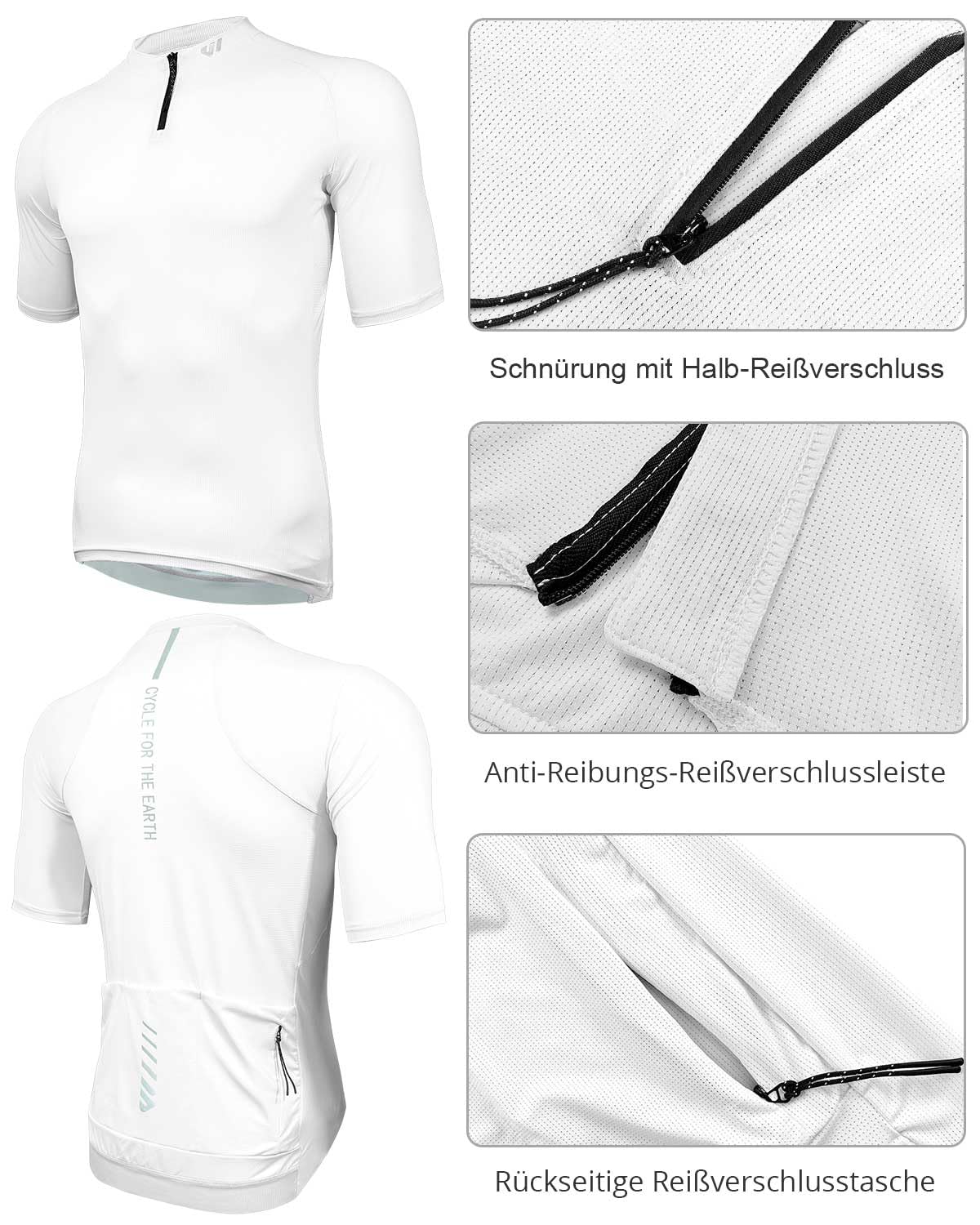 Wulibike Maglia da Ciclismo Camicia da Ciclista Uomo, Maglia da Ciclismo su Strada Uomo, Tasche, Traspirazione dell'umidità