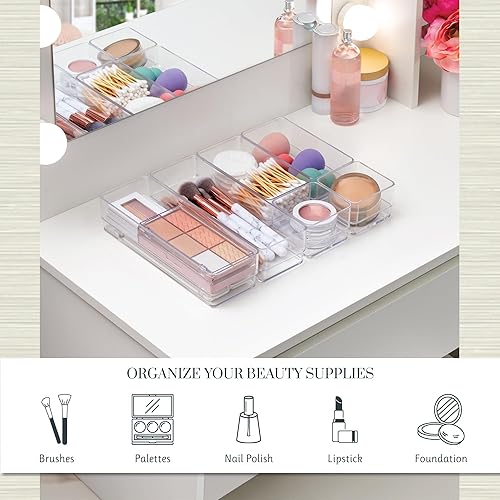 Miniatura 3 de Organizadores de plástico transparente para maquillaje, conjunto de 6