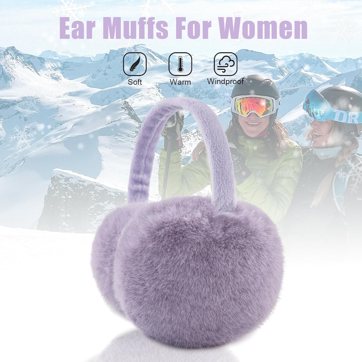 Ear Muffs for Women Faux Fur Winter Girls Earmuffs Fluffy Adjustable Ear Warmers Cute Ear Covers - Image 2