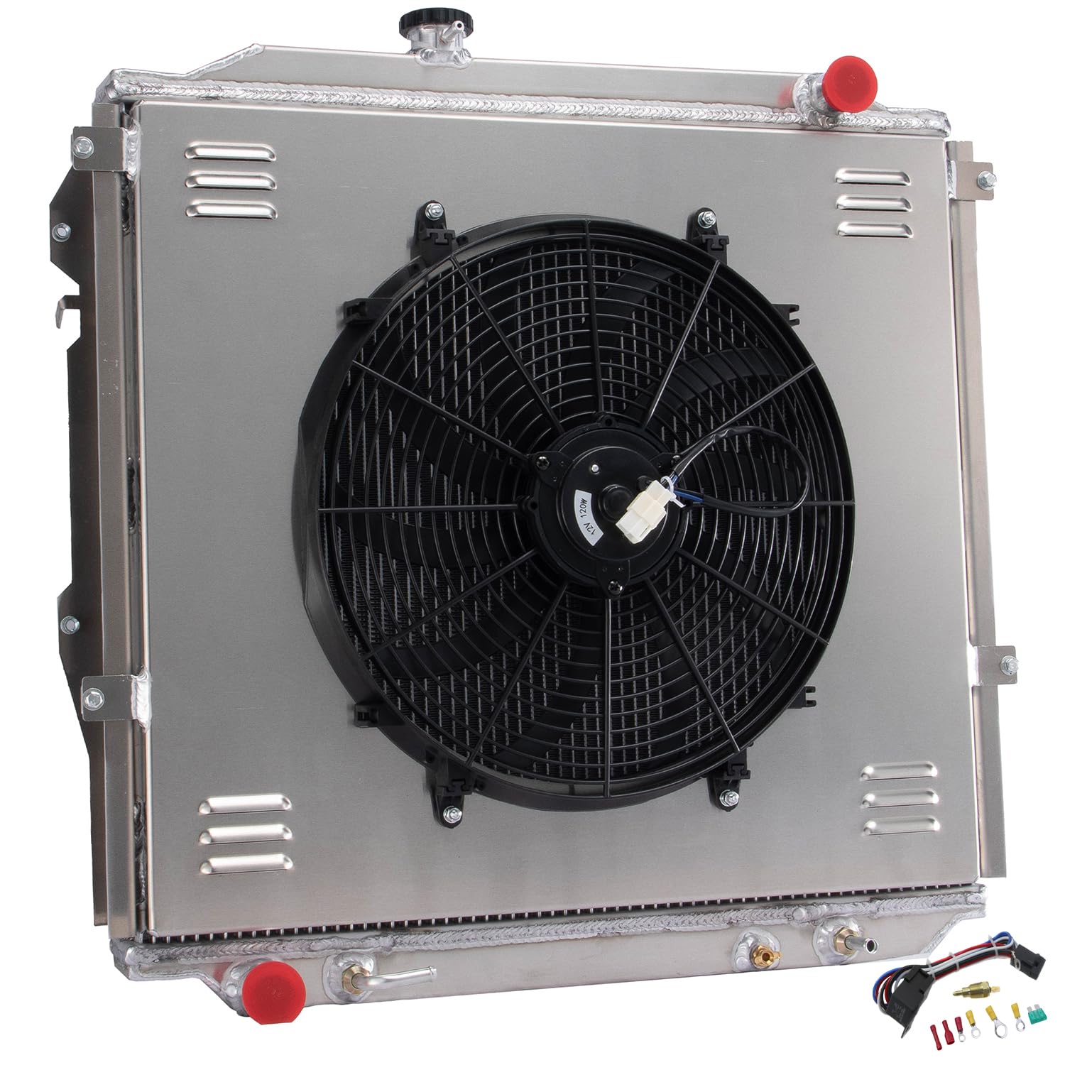 3 Row Core Aluminum Radiator for 1996-2002 Toyota 4Runner Pickup 2.7L L4 3.4L V6 CU1998 Radiador Automotive Replacement Radiators Shroud Fan Relay kit