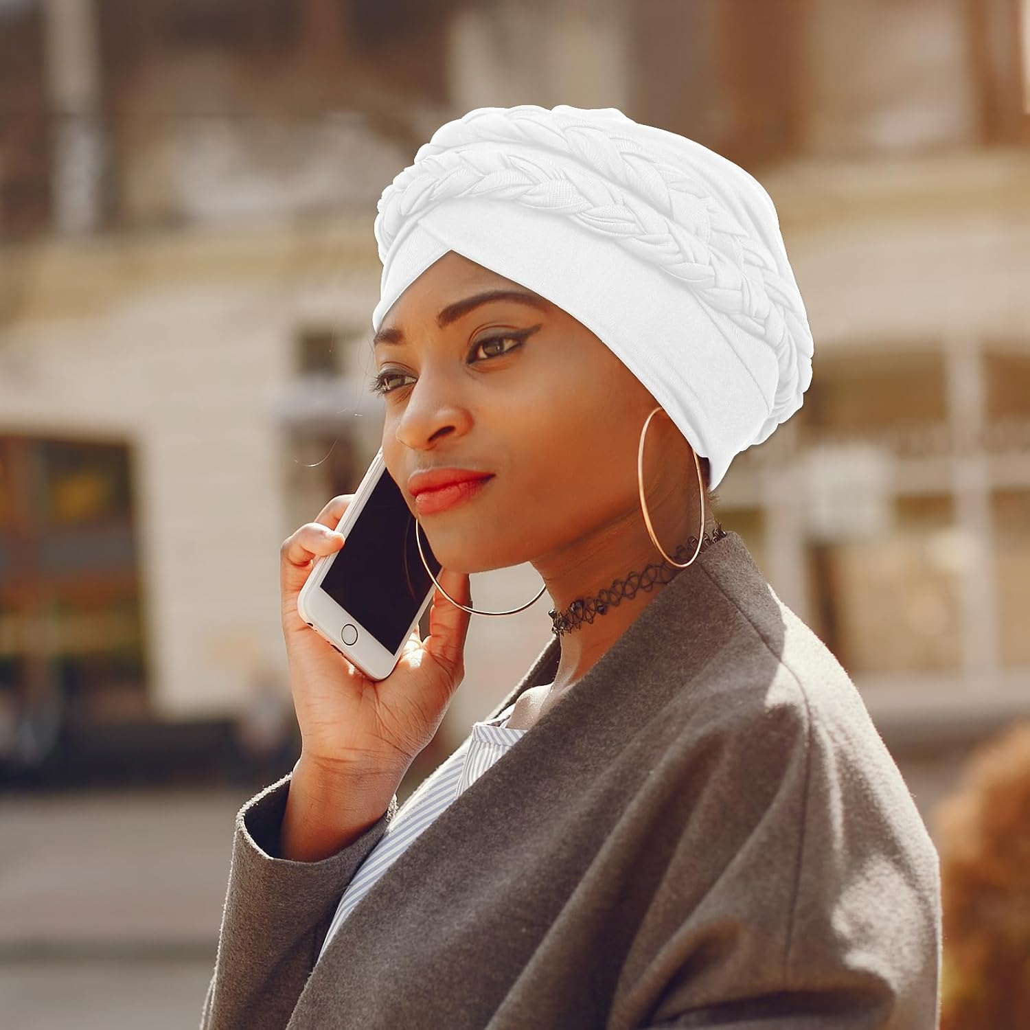 Women's Soft Material Chemo Turban Chemo Head Wraps Stretchy Turban Cap Hair Bonnet African Scarf Headwrap Hat