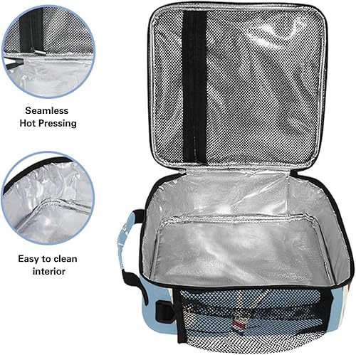 Vista 57 de Lonchera con diseño de caballo de girasol para niñas, bolsa de almuerzo aislada para niños, correa de hombro congelable para la escuela y la oficina