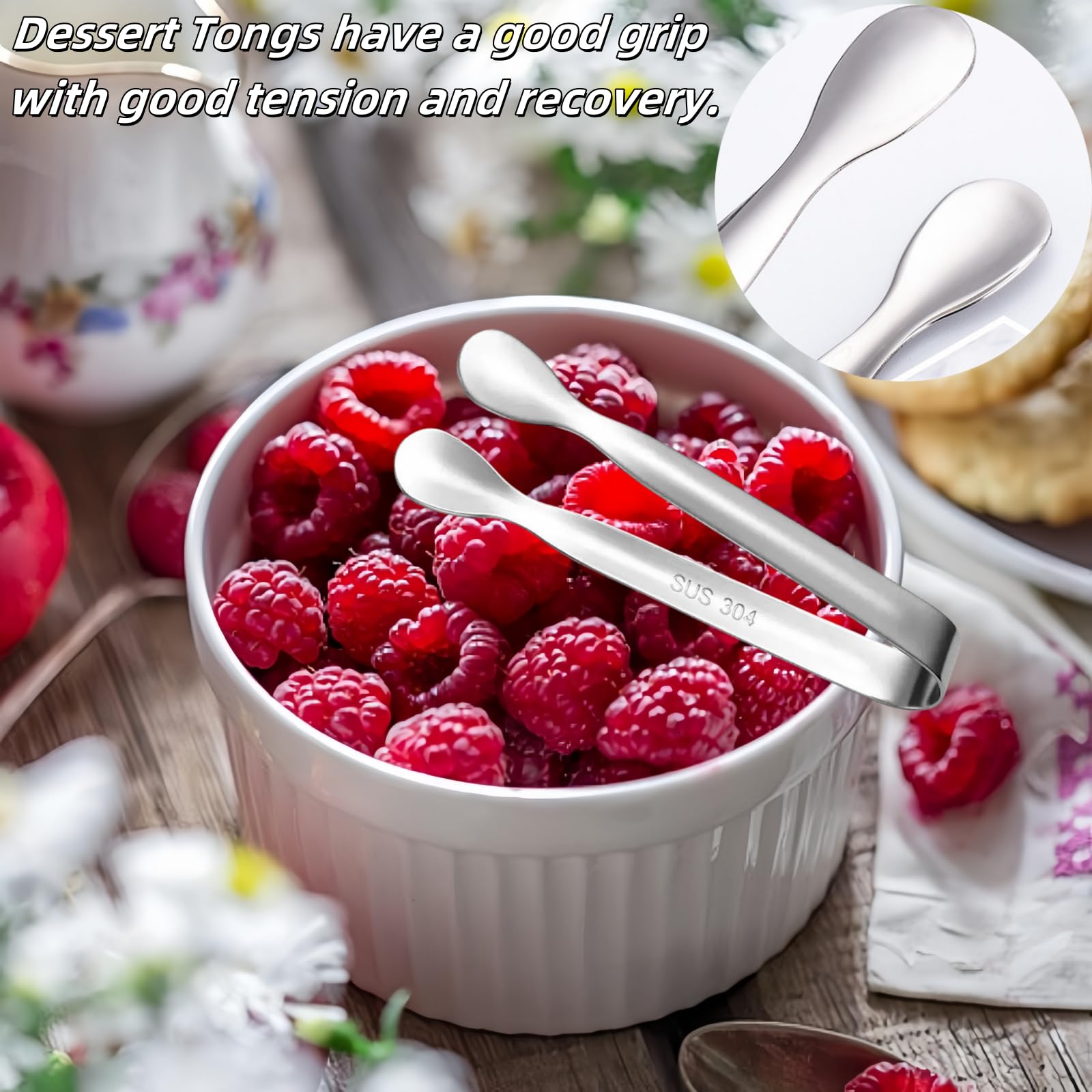 Mini Stainless Steel Appetizer Tongs - Charcuterie & Tea Party -4 Mini Stainless Steel Appetizer Tongs - Charcuterie & Tea Party -4
