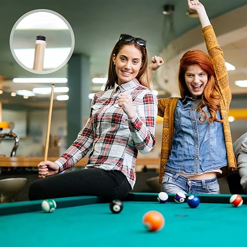 Miniatura 7 de Gejoy Juego de 20 puntas de repuesto para taco de billar con caja de almacenamiento para billar Marrón