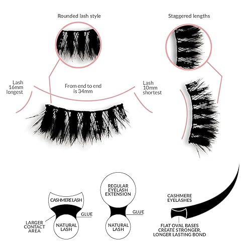 Miniatura 5 de AWAKIIN Extensiones de pestañas postizas naturales de cachemira 4D, autoadhesivas, reutilizables, pestañas largas, aspecto natural, pestañas