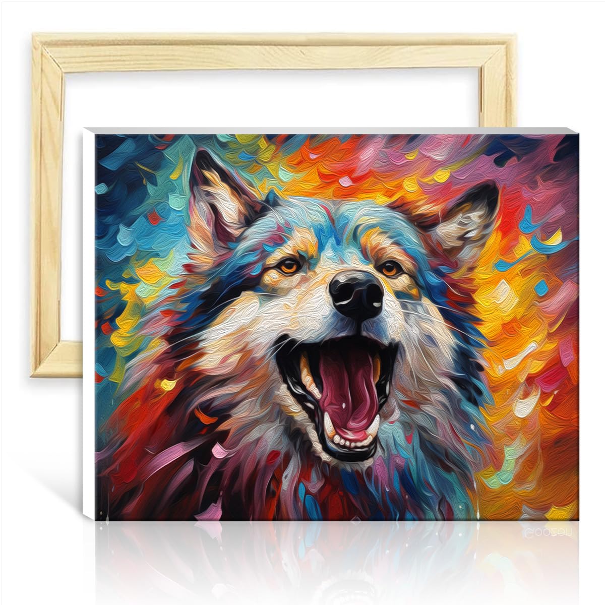 TANGFEIY Oil Painting Kit Paint by Number Paintting Malamute Dog Painting Paint by Number Adults Beginner Picture for Home Decor DIY Frame(40x50cm) — image 1