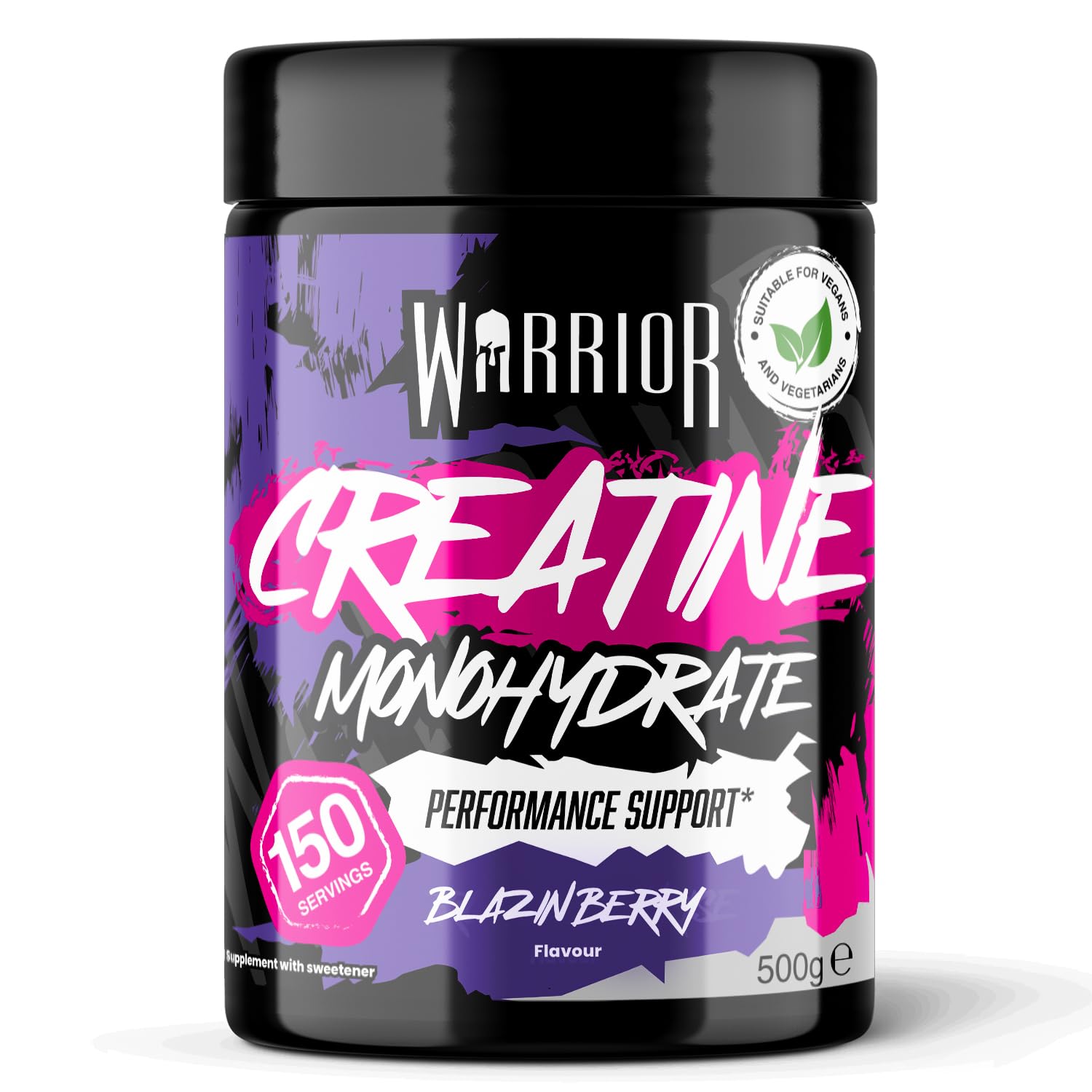 Creatine Monohydrate Powder 500g (100 Servings) – Pure Micronised Creatine Powder Supplement for Men & Women, Pre & Post Workout Strength, Muscle Growth & Recovery, Vegan – Blazin Berry