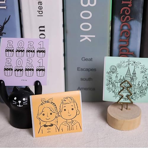 Miniatura 6 de Memoqueen T02 Verde mentamorado lavandanaranja claro, papel térmico adhesivo de color, compatible con T02 M02X M02L Q02 Y02C, 1.96 pulgadas x 11.4