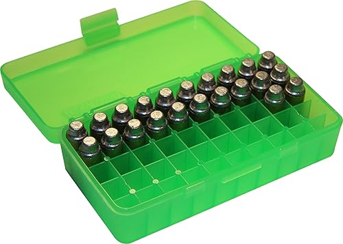 Miniatura 2 de MTM Caja para 50 municiones de punta redonda calibre 40 45 o 10 milímetros con tapa