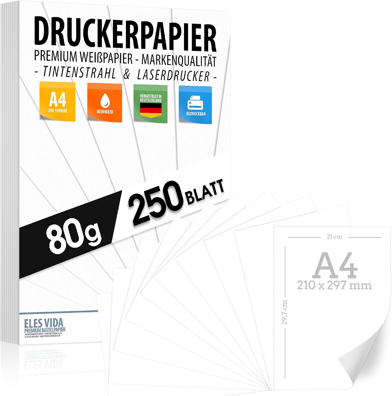 White | 250 Sheets