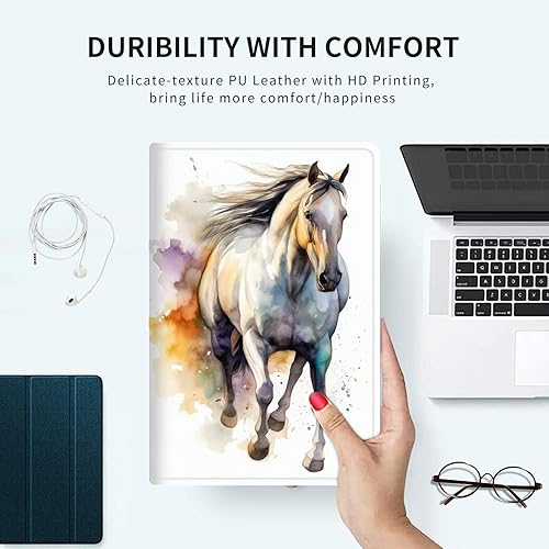 Vista 267 de Funda para Kindle de 6 pulgadas (11.ª generación, versión 2024/2022) delgada de piel sintética, ajustable, multiángulo, Smart Shell con función