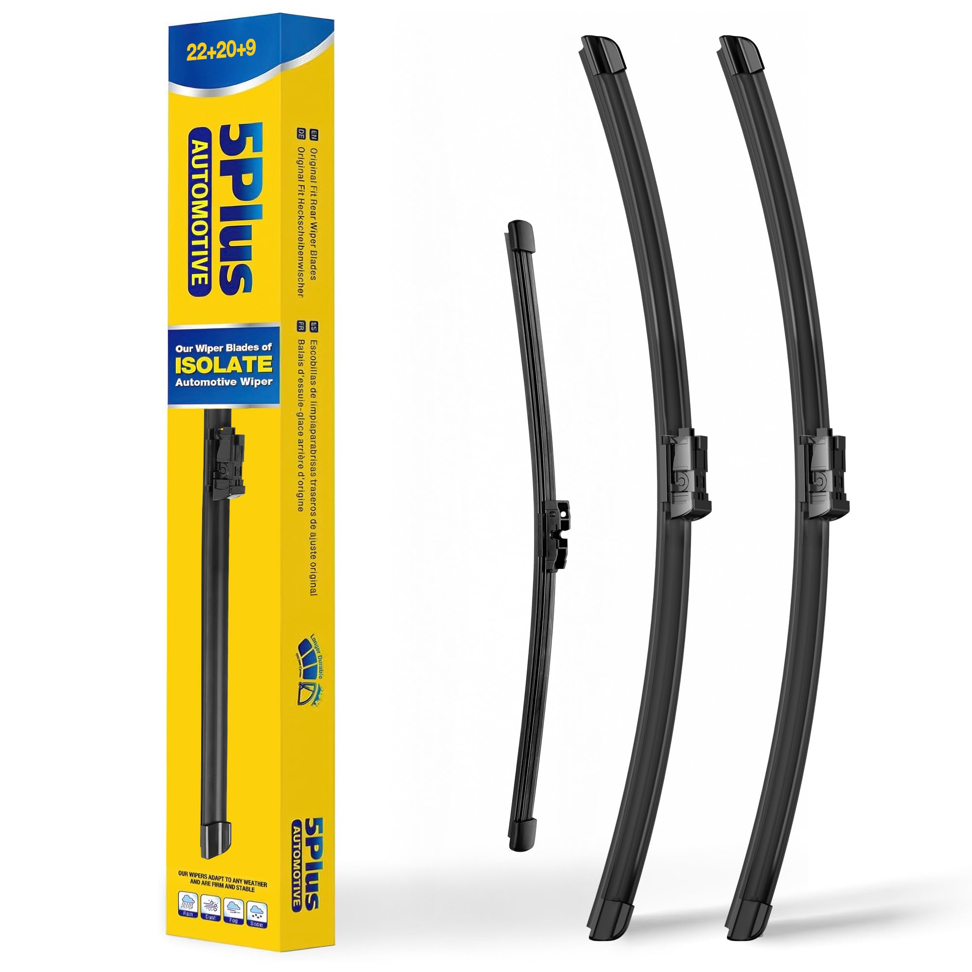5 PLUS Custom-Fit Wipers fits 2021-2025 Ford Bronco Sport Windshield Wipers