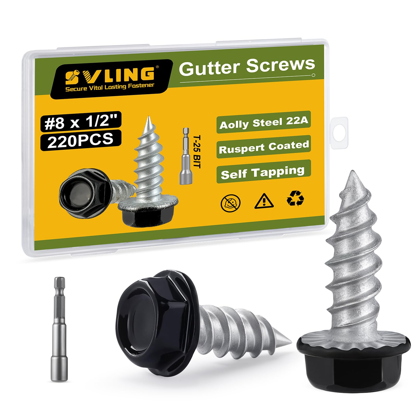 Stainless Steel Self-Tapping Screws - 110 Pack -13