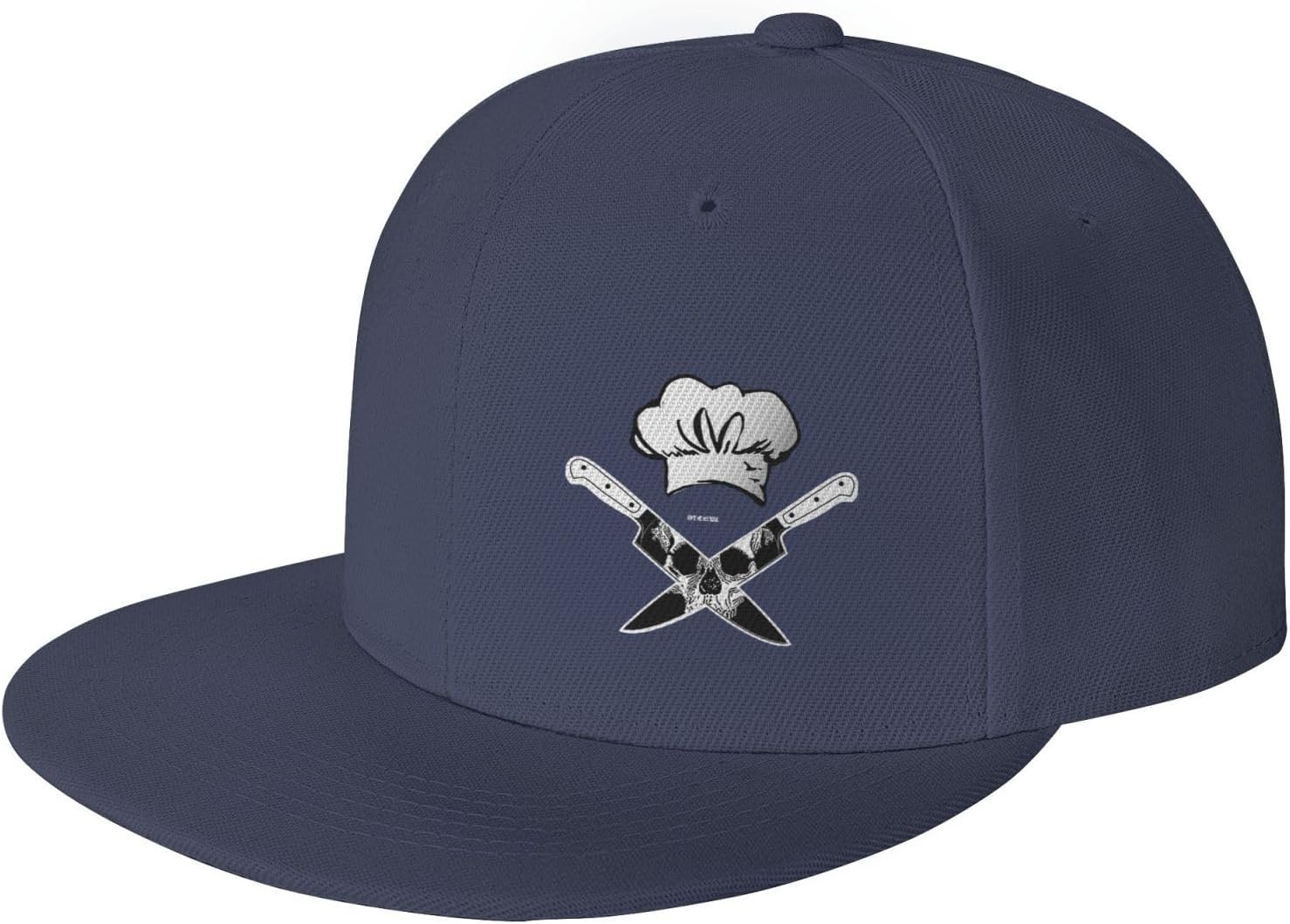 Funny Skull Knives Chef Style Snapback Hats for Men Adjustable Flat Bill Brim Baseball Cap Trucker Hat