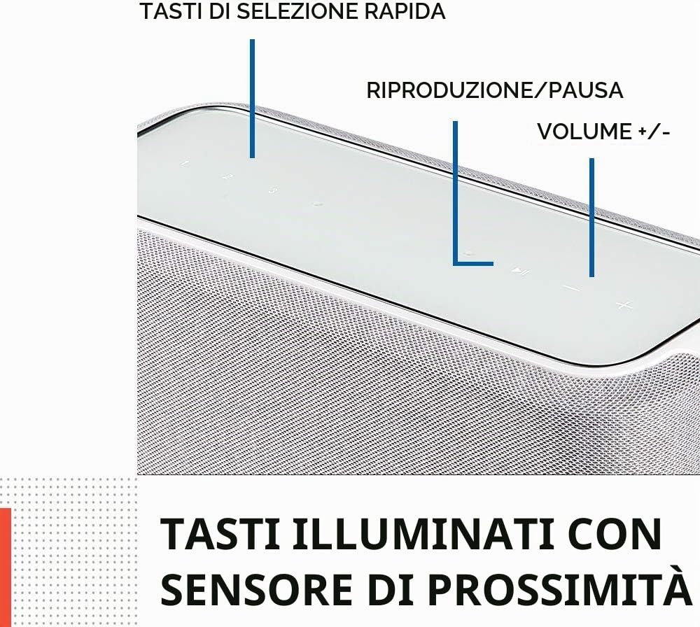 DENON HOME250, Diffusore compatto con Bluetooth, Diffusore HiFi wireless con Alexa integrata, Bianco