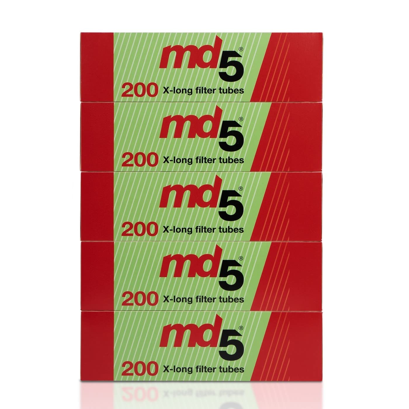 50 cajitas de tubos con filtro para rellenar MD5 200 FILTRO LARGO. Tubos vacíos con filtro largo para entubar. 10000 tubos para cigarrillos.