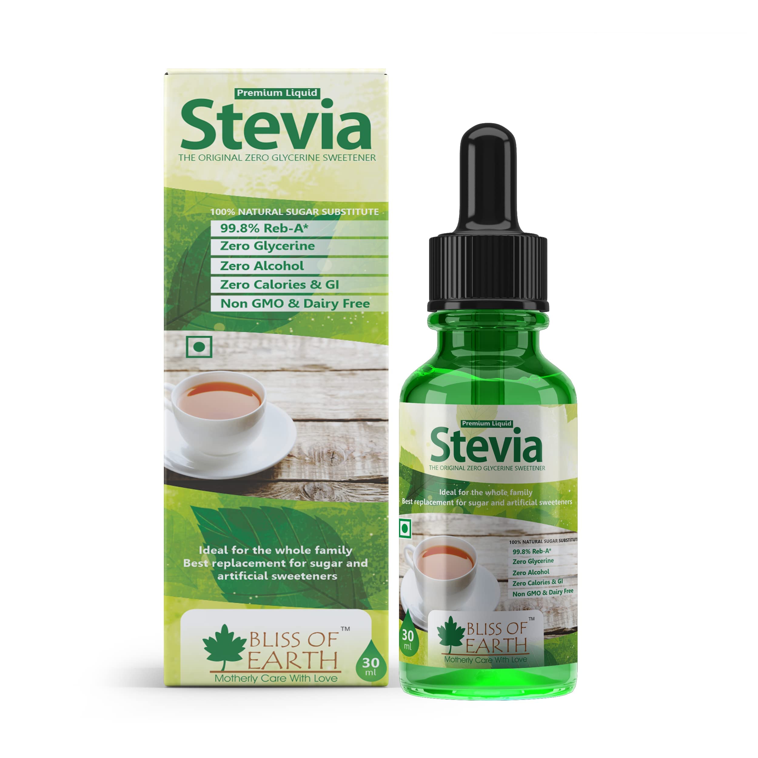 Bliss of Earth Stevia Liquid Sweetener Pure, Natural, and Sugar-Free Zero Calorie Enhance Your Beverages Tea, Shake & Desserts 30ML (B0C6GVDZ11) Amazon Price History, Amazon Price Tracker