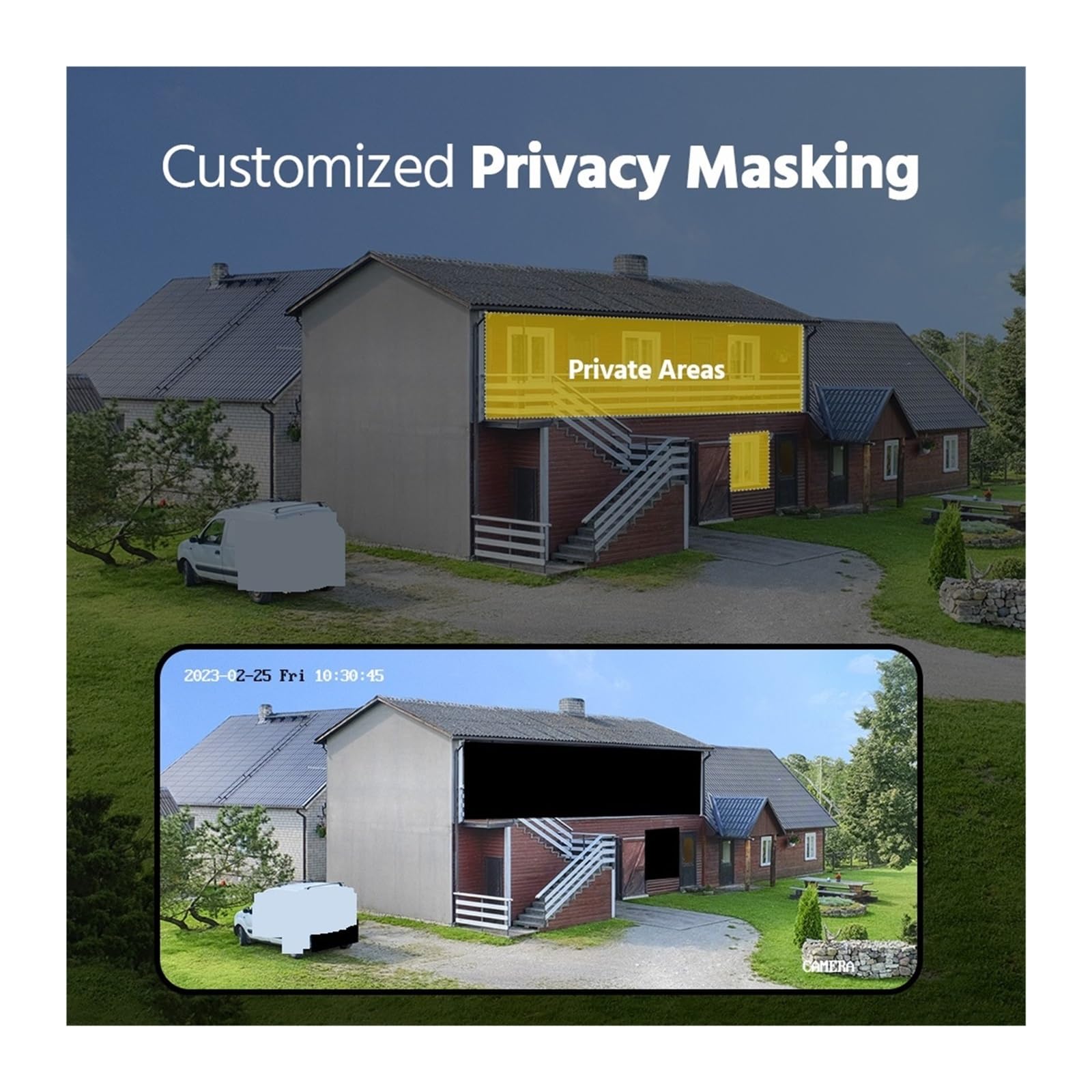 Kit Video Surveillance, Système de sécurité vidéo 8CH 5MP, Kit de vidéosurveillance avec Micro intégré 3K 4X 5MP, caméras de Surveillance étanches 5 en 1 H.265 + DVR(4T)