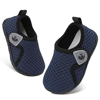 FEETCITY Baby Shoes Boys Girls First Walking Shoes Toddler Sneakers Crib Shoes Breathable Lightweight Slip On Shoes, Dark Blue, 18-24 Months