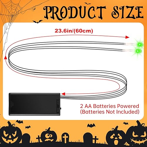 Miniatura 5 de Paquete de 8 ojos LED brillantes de Halloween para máscara, ojos LED brillantes para Halloween, luces de ojos brillantes para calaveras de Halloween