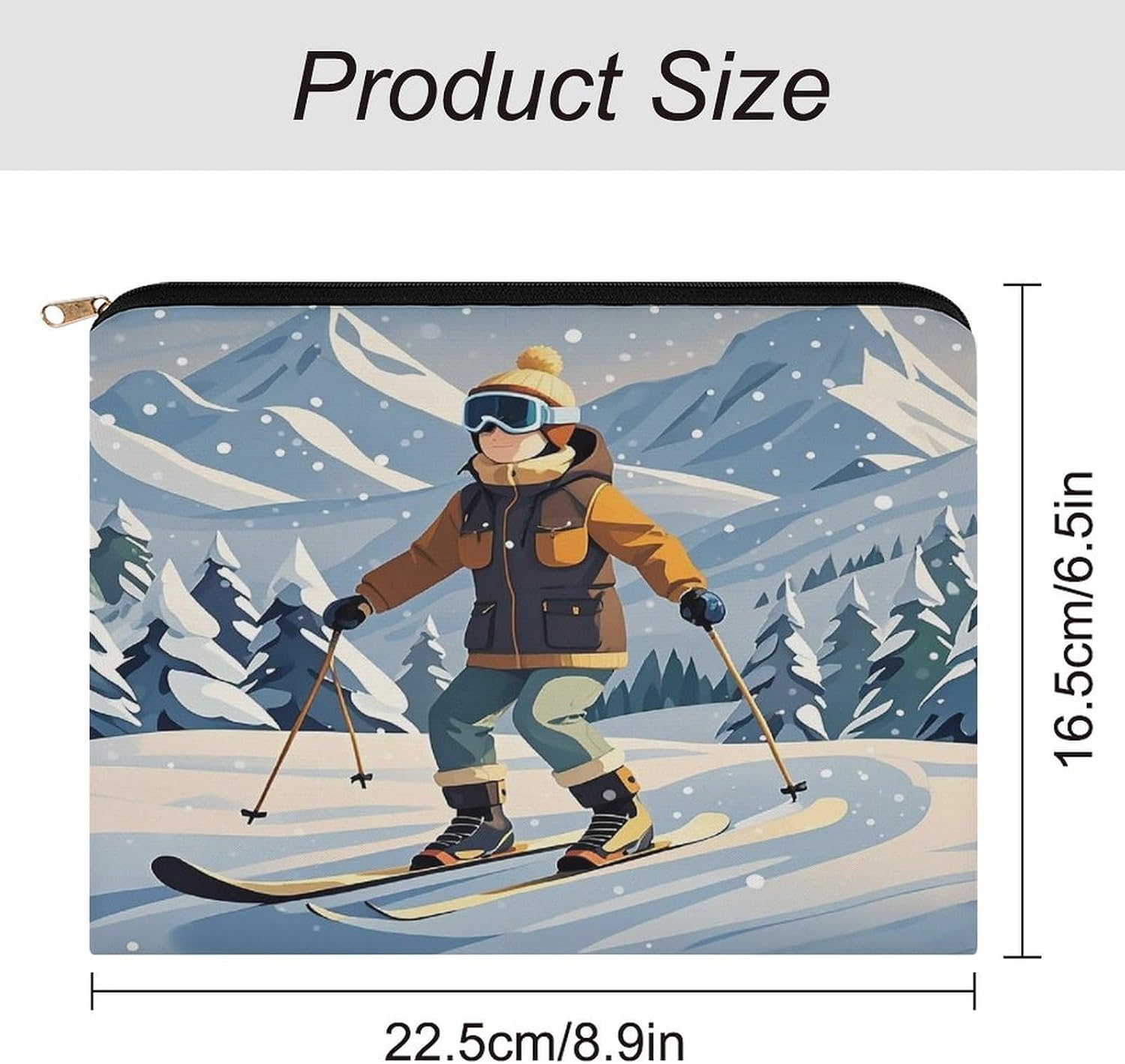 Skiing Theme Makeup Bag Toiletry Bag Cosmetic Bag image 2