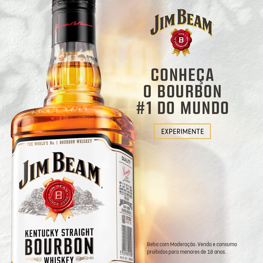 KIT 02 JIM BEAM WHITE BOURBON WHISKY AMERICANO 1000ML | Amazon.com.br