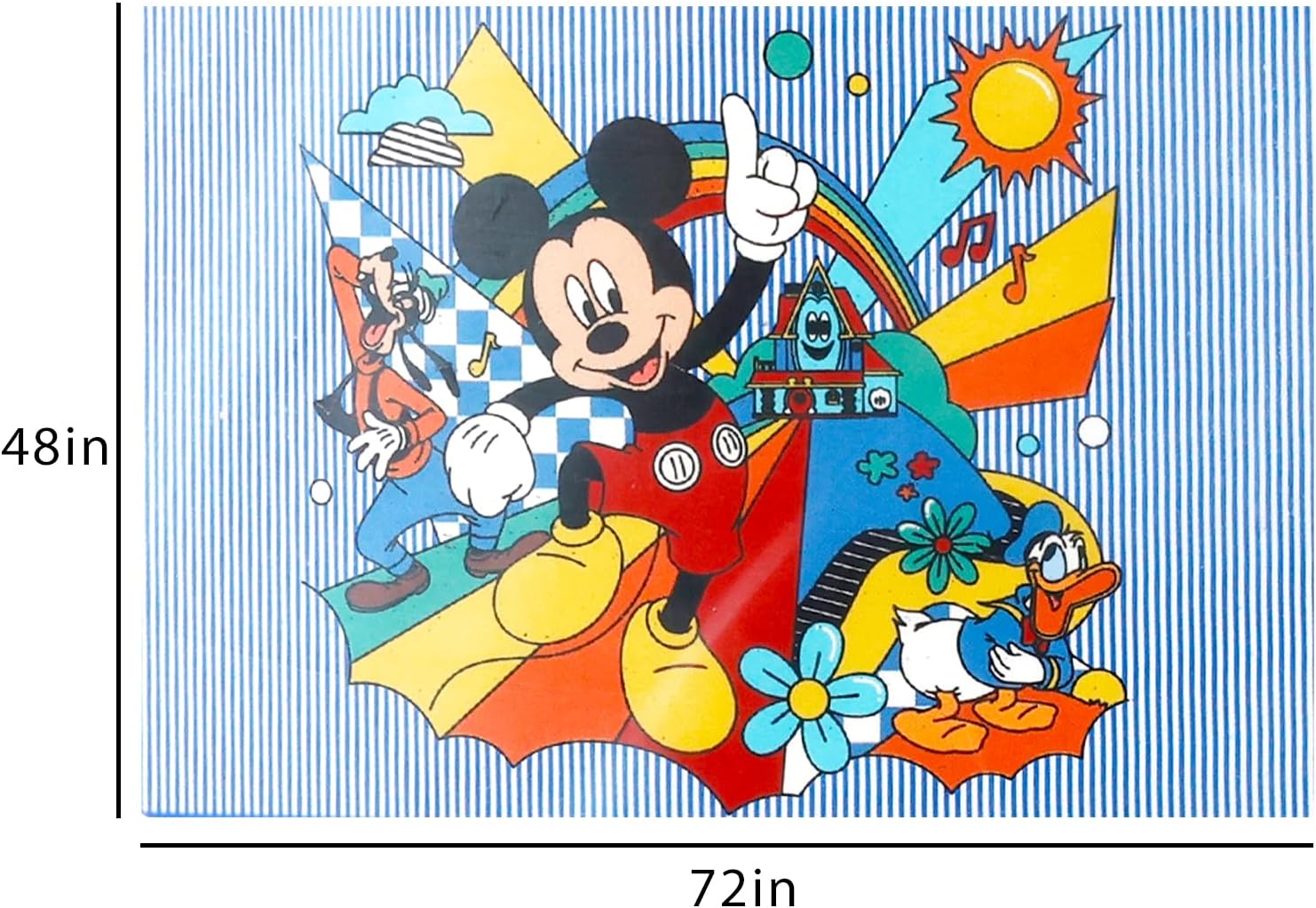 Mickey Mouse Rug for Kids Room Set - Bundle with 48x72in Area Carpet for Bedroom, Room Decor, Plus Stickers and More | Mickey Mouse Rug for Bedroom
