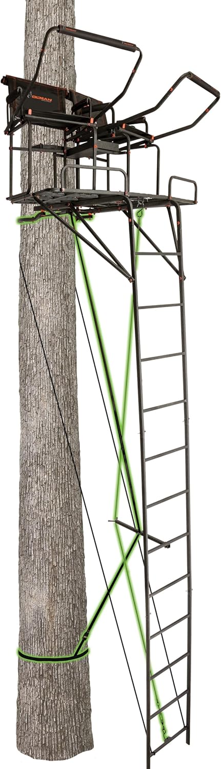 OL'MAN 18’ Skyscraper Wraparound 2-Person Jaw & Truss Hunting Ladder Tree Stand