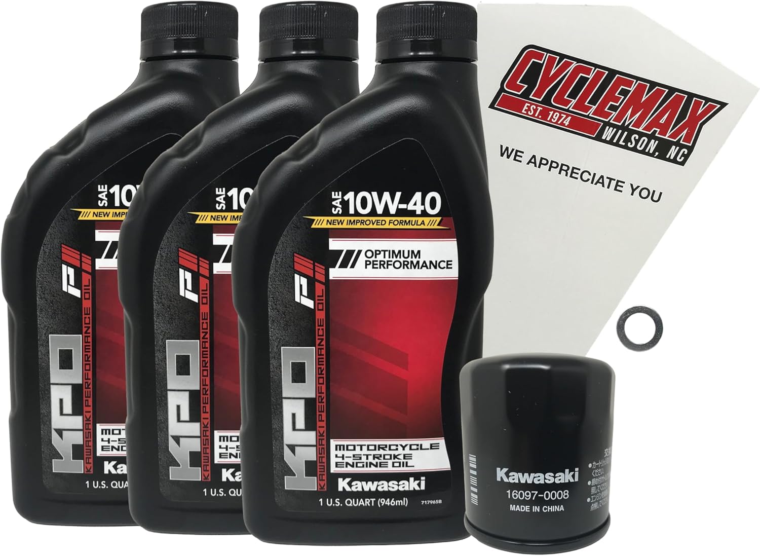 Cyclemax Standard Oil Change Kit compatible with 2019-2023 Kawasaki Z400