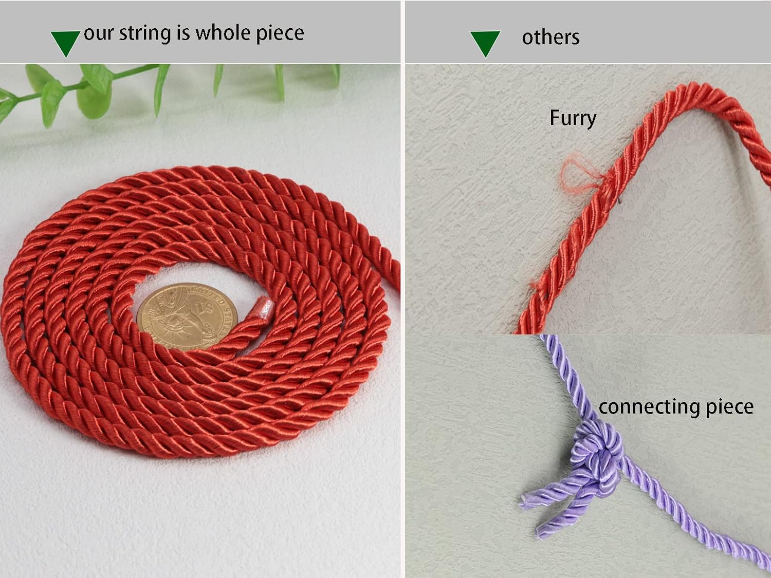 Navy Blue 5mm Twisted Satin Cord for Crafts 10 Yards Braided Decorative Cotton Cords Trims Polyester Twine Cord Thick Round Fabric Rope Thread for Sewing-DIY Projects Supplies