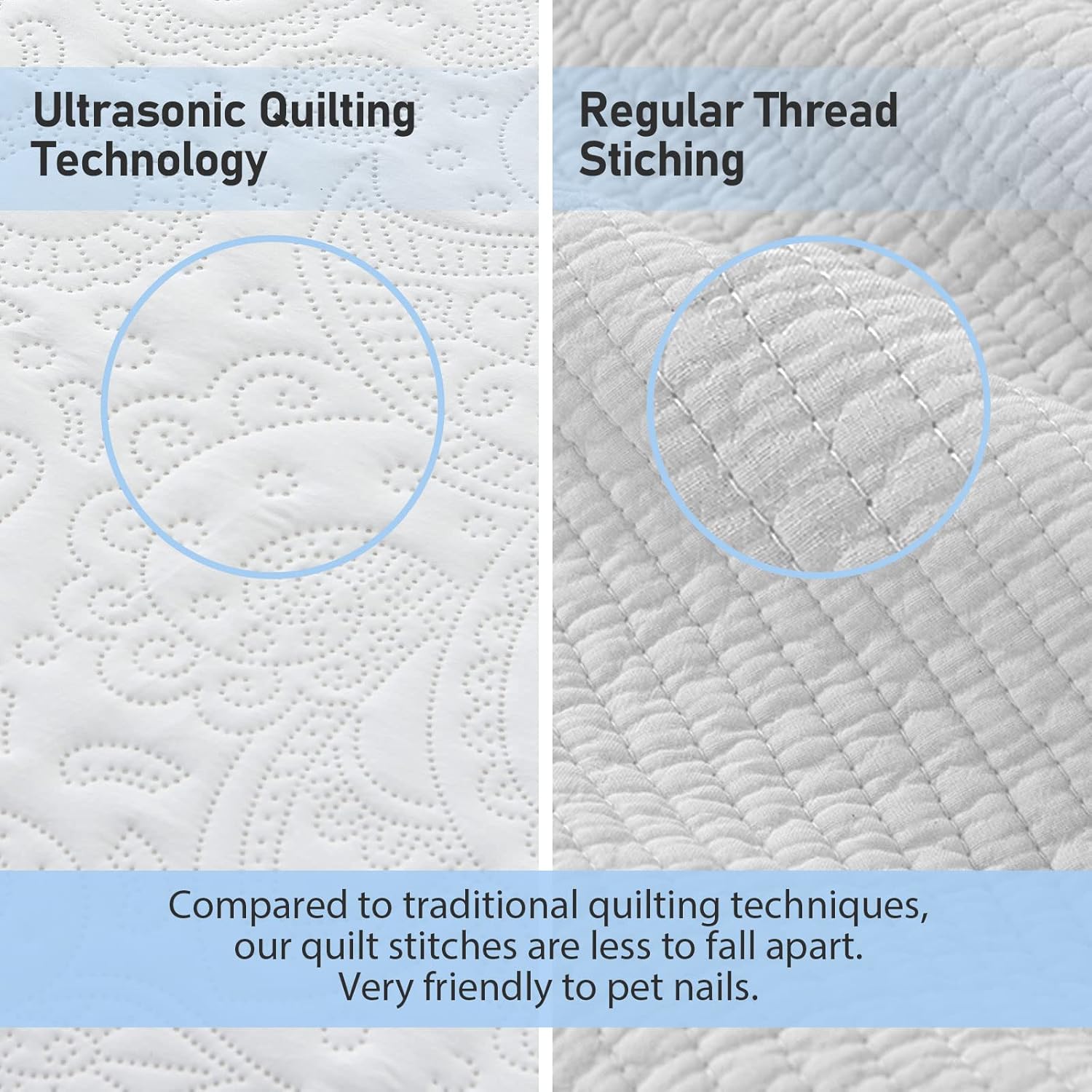 Qucover Alaska King Bedspread 132x 120, Solid White Oversized King Bedspread, 3 Piece Soft Microfiber Lightweight Oversized King Quilt Bedding Set, with Pillow Shams, Comforter with Paisley Pattern