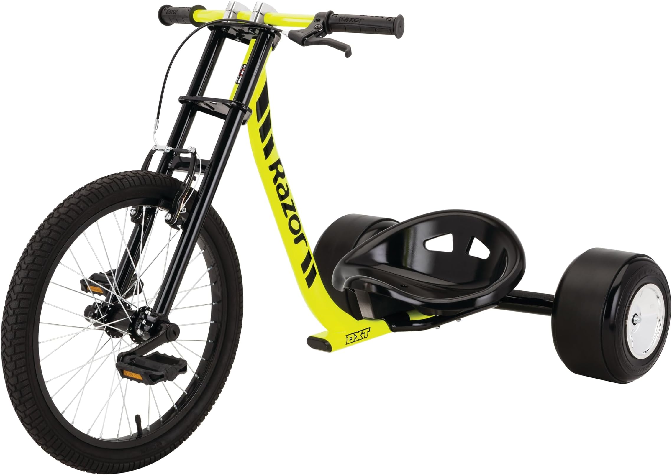 Razor DXT Drift Trike Yellow, One Size | Proper Freestyle w/ Foot Pegs; Maximum Stability | Iconic Wheeled Ride-On For Kids, Adults Age 14+
