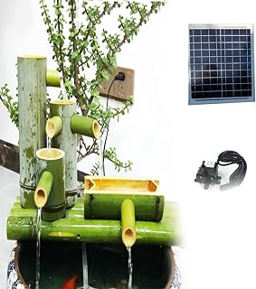 HAVVMK Adornos de Fuente Solar (Amarillo, 60 cm)