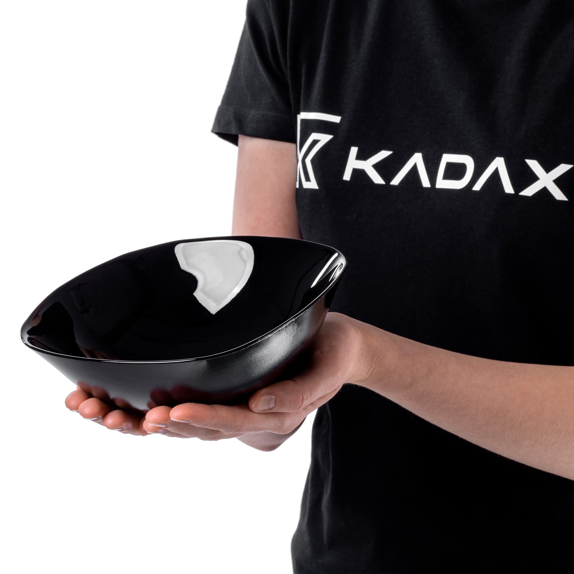 KADAX Zestaw 6 szt. Salaterki szklane 17.5x17.5cm czarne, do mikrofalówki, szkło nie chłonie zapachów, do sałatek, zup i owoców