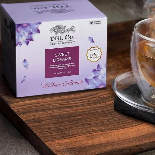 Miniatura 2 de TGL Co. The Good Life Company Sweet Dreams - Bolsas de té de manzanilla, té calmante para dormir y (16 bolsas de té)