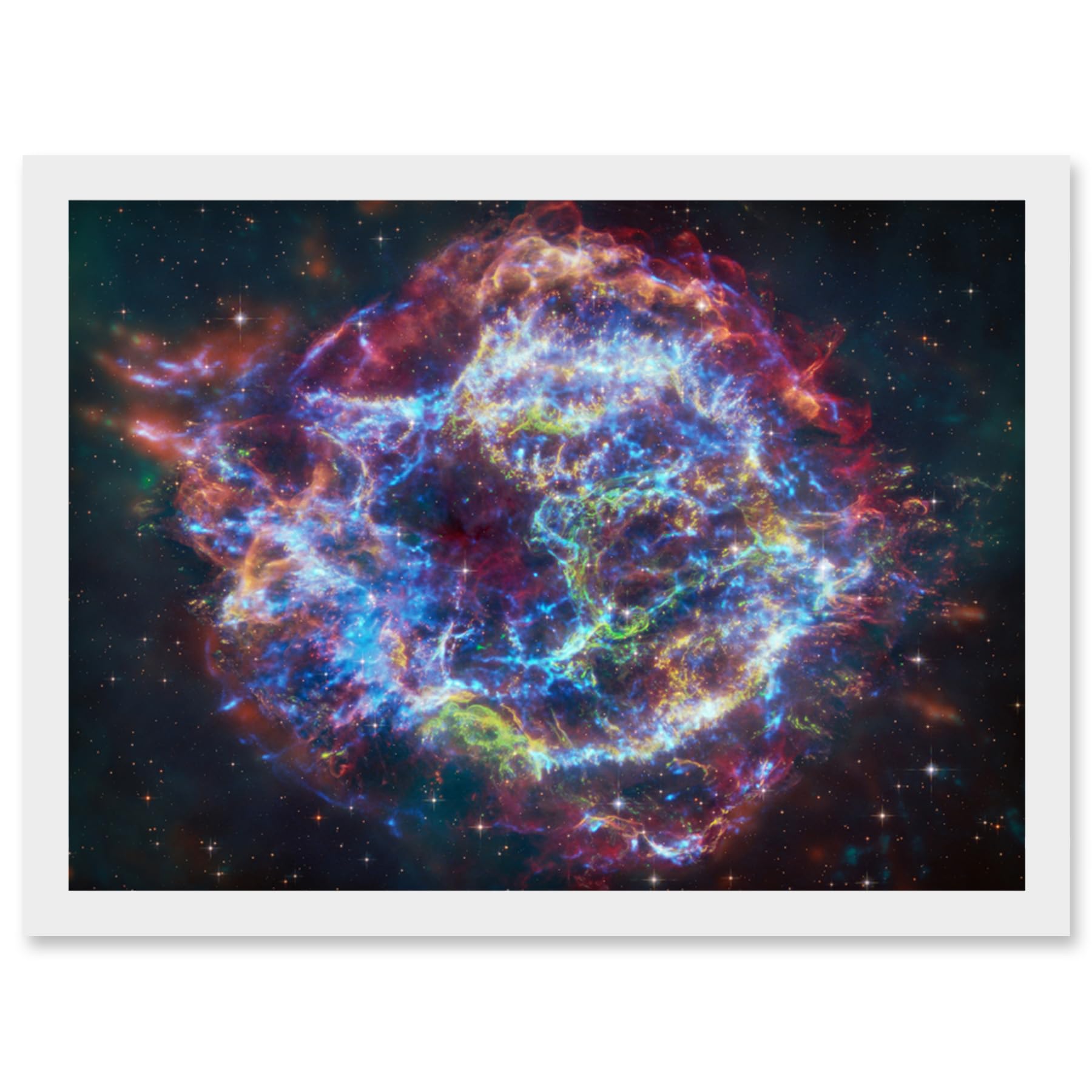 NASA James Webb Telescope Cassiopeia A (Cas A) Composite Framed Art A4 - Artery8