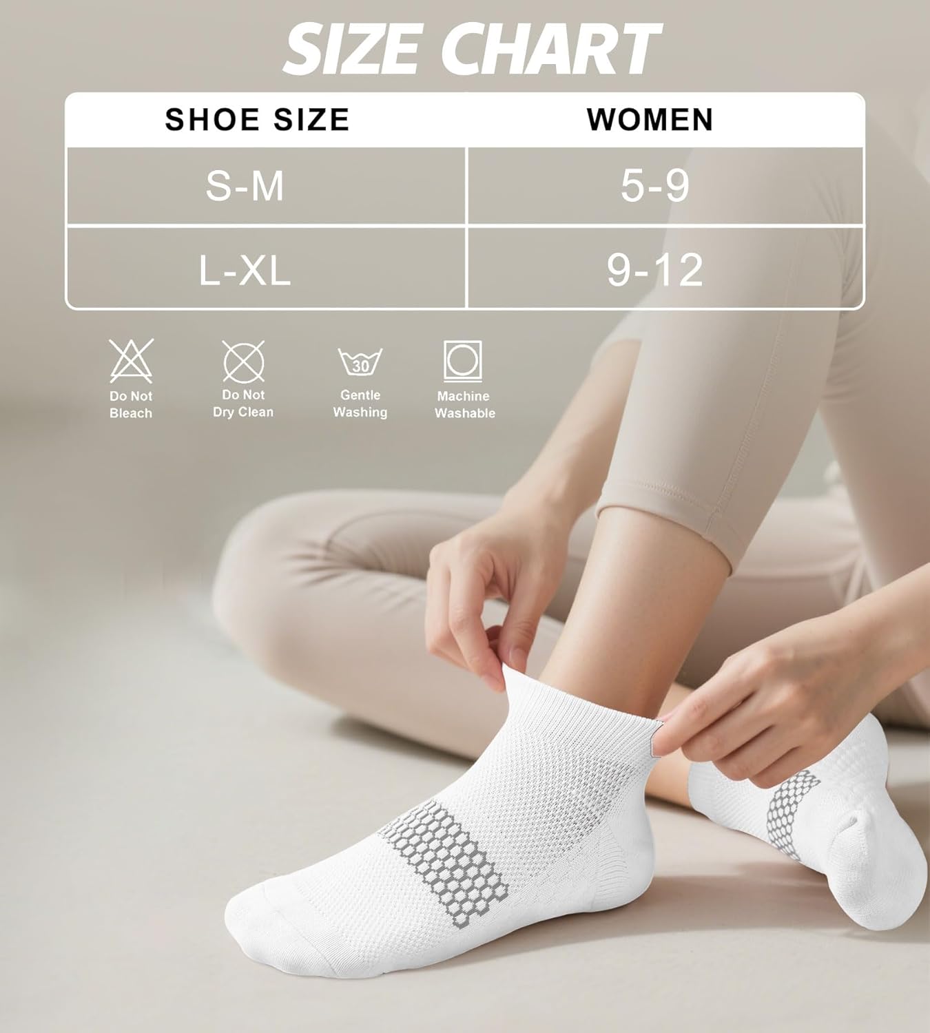 ACTINPUT Cushioned Compression Socks for Women 7 Pairs,Ankle Running Socks with Heel Tab, Anti-Blister Low Cut Athletic Socks - Image 7