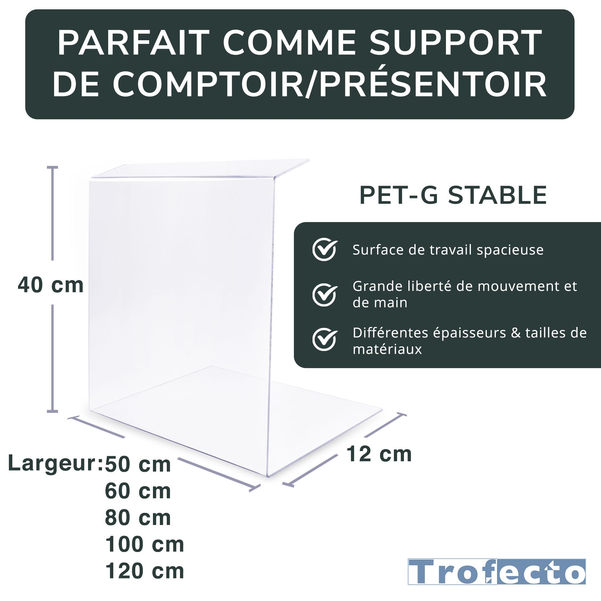 A+H Kunststoffe Vitrine de Protection (50 cm, 5 mm)