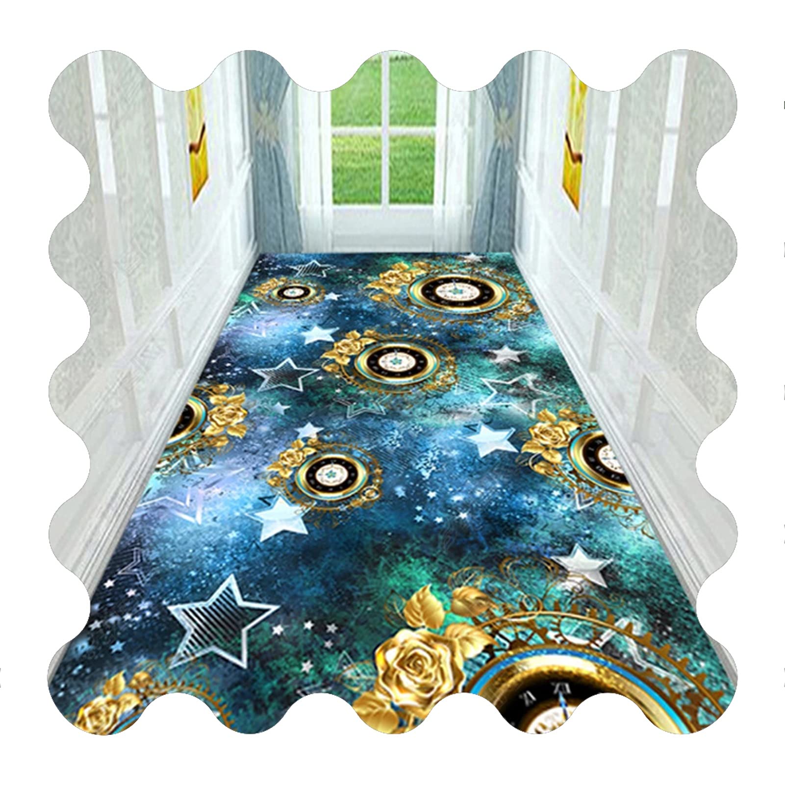 Tapis de couloir antidérapant 0,8x3m lavable et découpable pour entrée