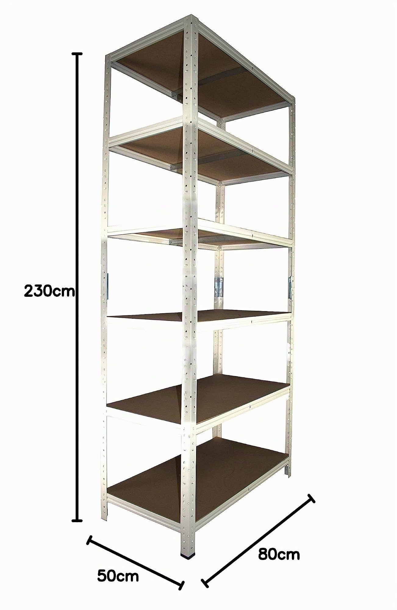shelfplaza Home 230x80x50cm scaffale pesante bianco: 6x145kg